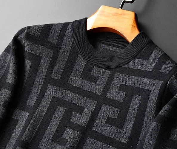 David | Herren Strickpullover mit geometrischem Muster - Elle Zürich