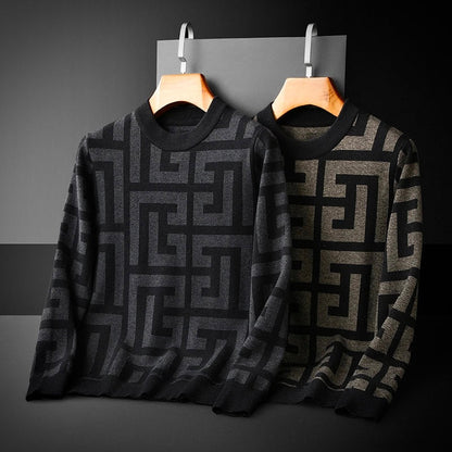 David | Herren Strickpullover mit geometrischem Muster - Elle Zürich