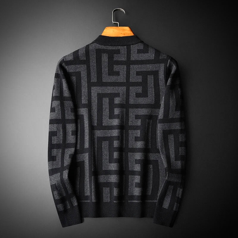 David | Herren Strickpullover mit geometrischem Muster - Elle Zürich