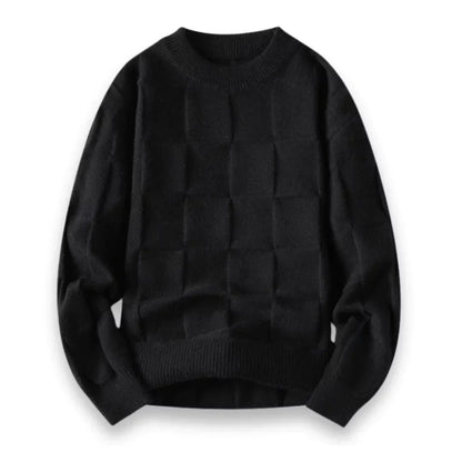 Sven | Herren Gemütlicher Strickpullover mit Quadratmuster für den Winter - Elle Zürich
