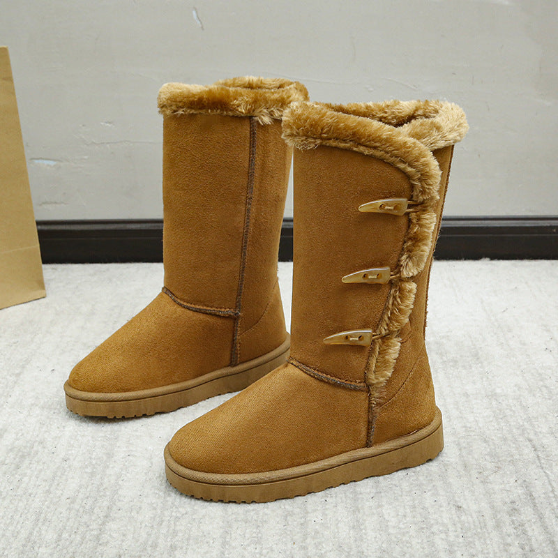 Dame Vinterstøvle – Ruskind, Faux Fur Foring, Toggle-lukning, Skridsikker Gummiydersål-43004-b49fe43b-9b7b-44fb-a52a-2d611f6f0430