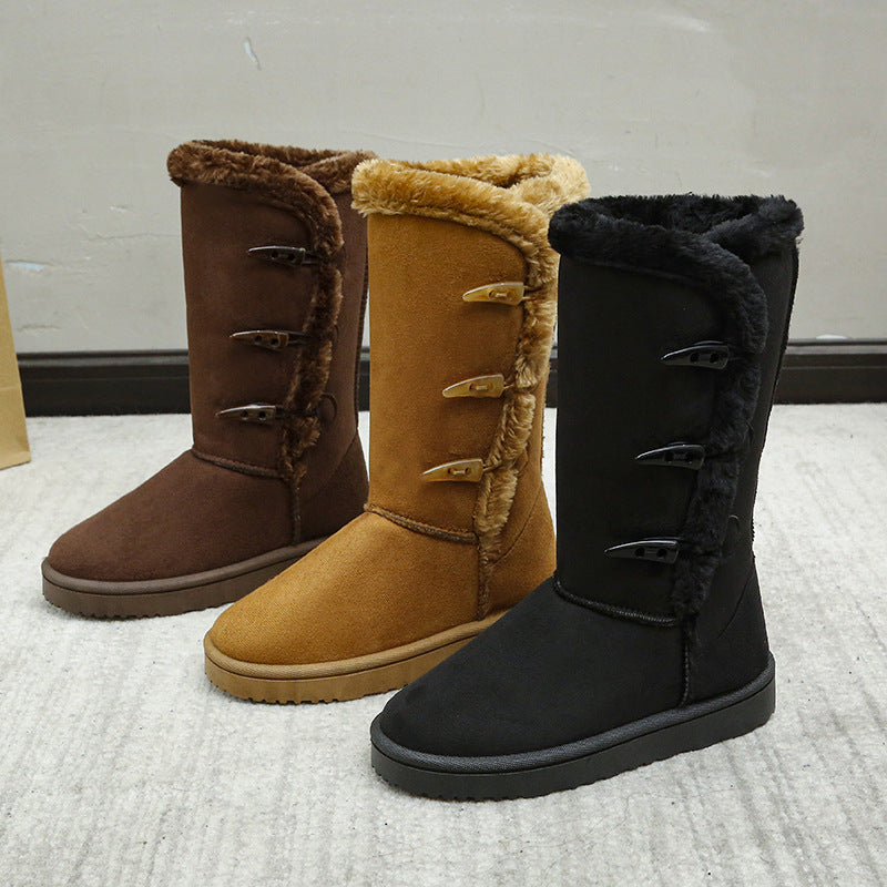 Dame Vinterstøvle – Ruskind, Faux Fur Foring, Toggle-lukning, Skridsikker Gummiydersål-43004-85385ee0-e74f-4301-a37f-ef6b213df2ea