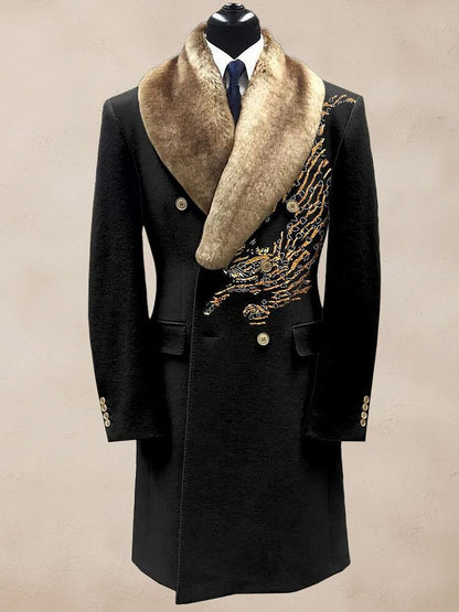 Stylish Double-Breasted Tweed Coat Coat coofandy 