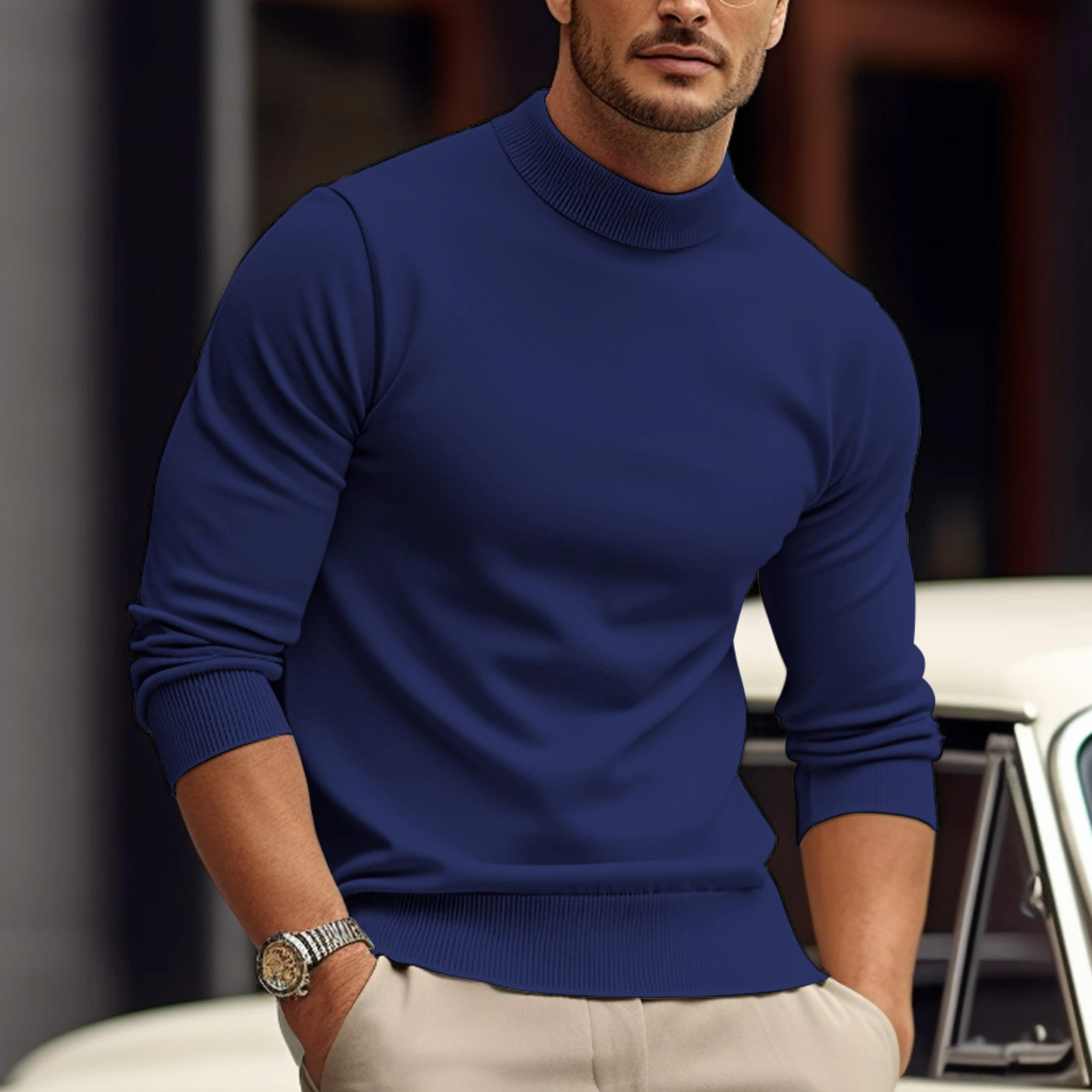Joachim | Herren Slim Fit Stehkragen Pullover - Elle Zürich