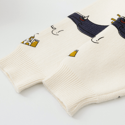 Oversized Cardigan med Broderi