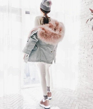 Sneakers med Faux Fur og Tyk Sål