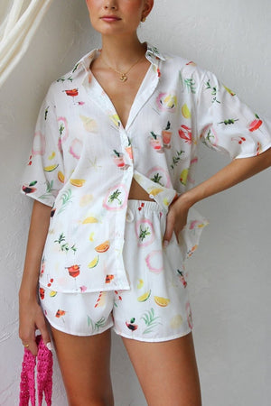 Sommer Pyjamas Sæt med Let Print
