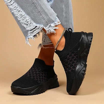 Slip-on Sneakers: Åndbar Komfort, Chunky Sål