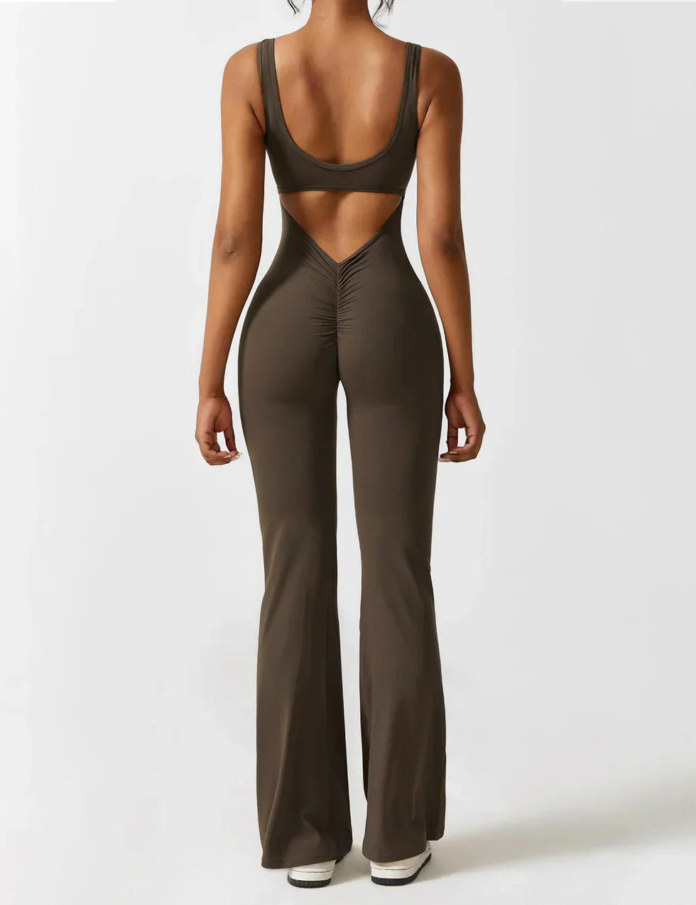 Kvinde Jumpsuit – Ærmeløs, Åben Ryg, Vide Ben, Strækstof, Formtilpasset Pasform-83507-b07374c5-f7f3-4c3a-aaa6-f9d823dcbb87