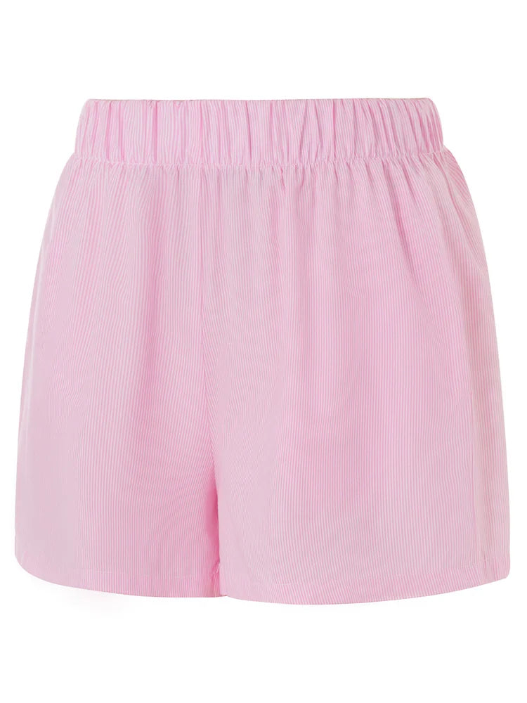 Herre Shorts – Stribet Bomuld, Elastiklinning, Afslappet Stil-81738-b1e43884-e248-43a4-9ed5-7d9b710c70a6
