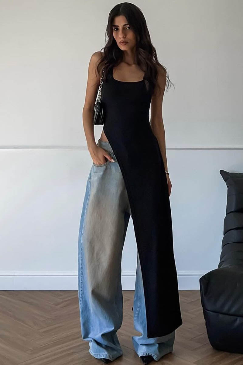 Moderne Top - Asymmetrisk Kant & Slids