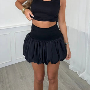 Stilfuld Top & Skirt Sæt med Volumen