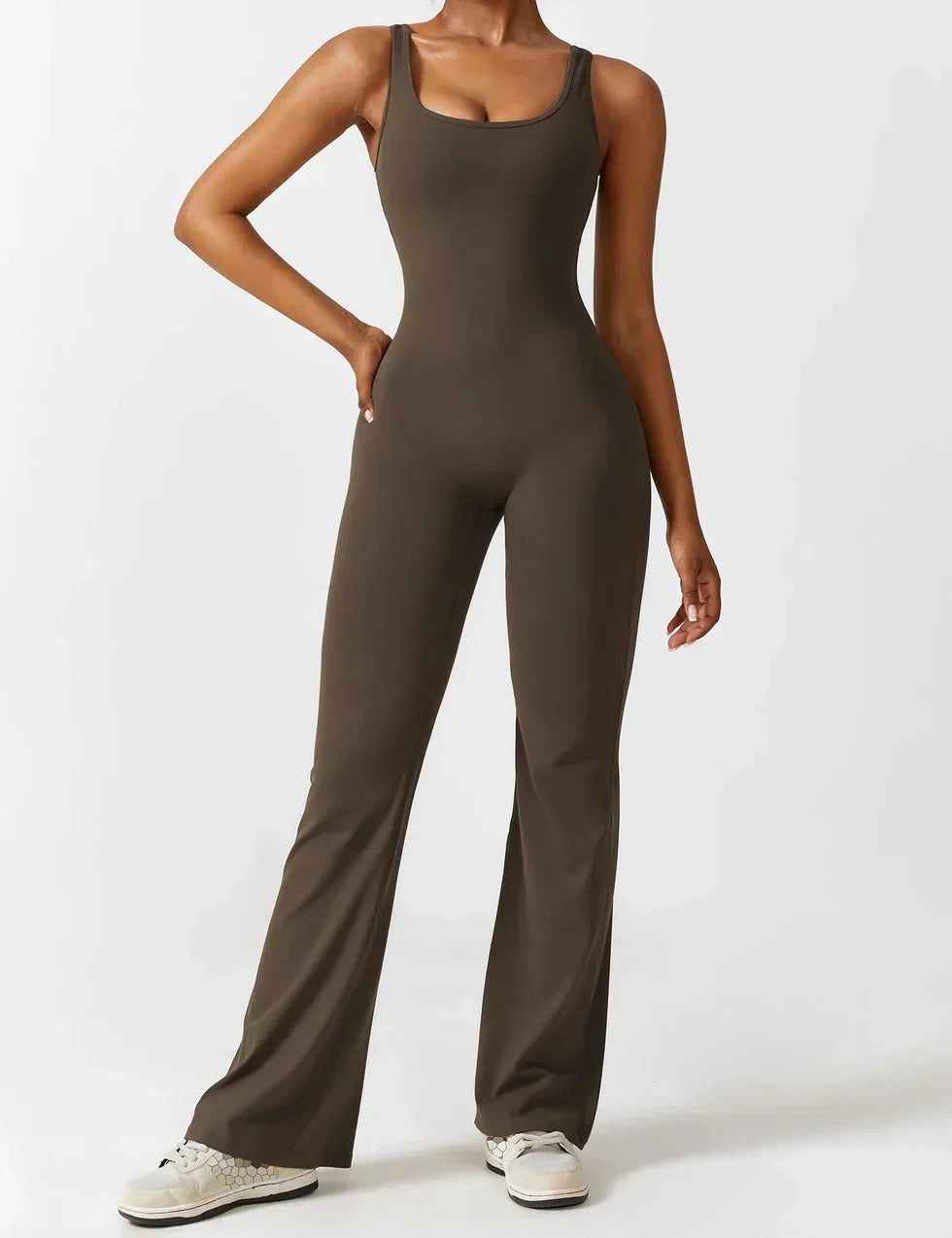 Kvinde Jumpsuit – Ærmeløs, Åben Ryg, Vide Ben, Strækstof, Formtilpasset Pasform-83507-c4081a85-f7fb-4fba-8cf3-527bdc251c51