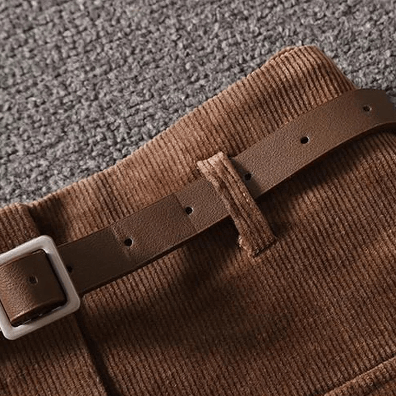 A-line Nederdel med Høj Talje og Bælte