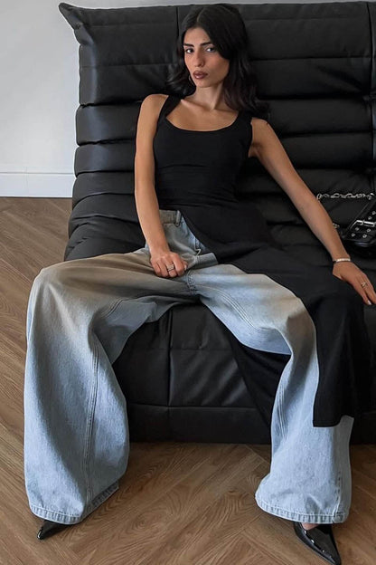 Moderne Top - Asymmetrisk Kant & Slids