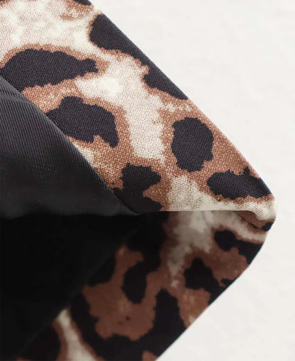 Leopard Vest med V-udskæring og Knapper