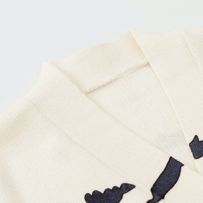 Oversized Cardigan med Broderi