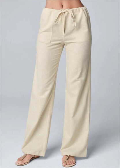 Brianna | High Waist Cotton Linen Blend Trousers for Effortless Style - Image 2