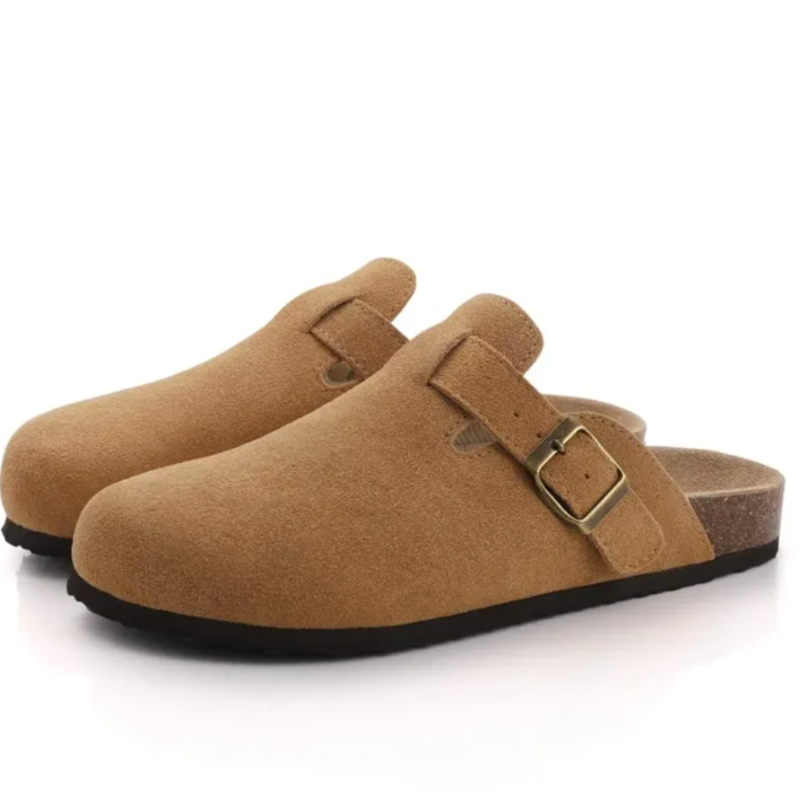 Kvinder Mules Ruskind – Åben Ryg, Justerbar Rem, Korkfodseng, Gummi Sål-82019-e35698c5-895d-4fcf-aea6-b8f93ca7cad4