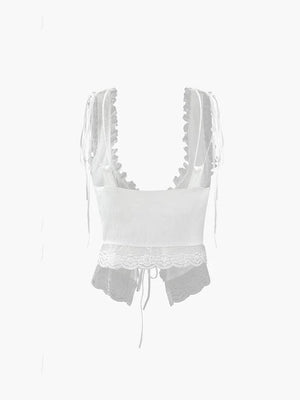 Sommer Top med Blonde V-Hals