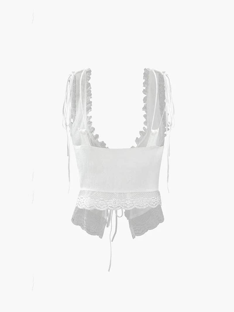 Sommer Top med Blonde V-Hals