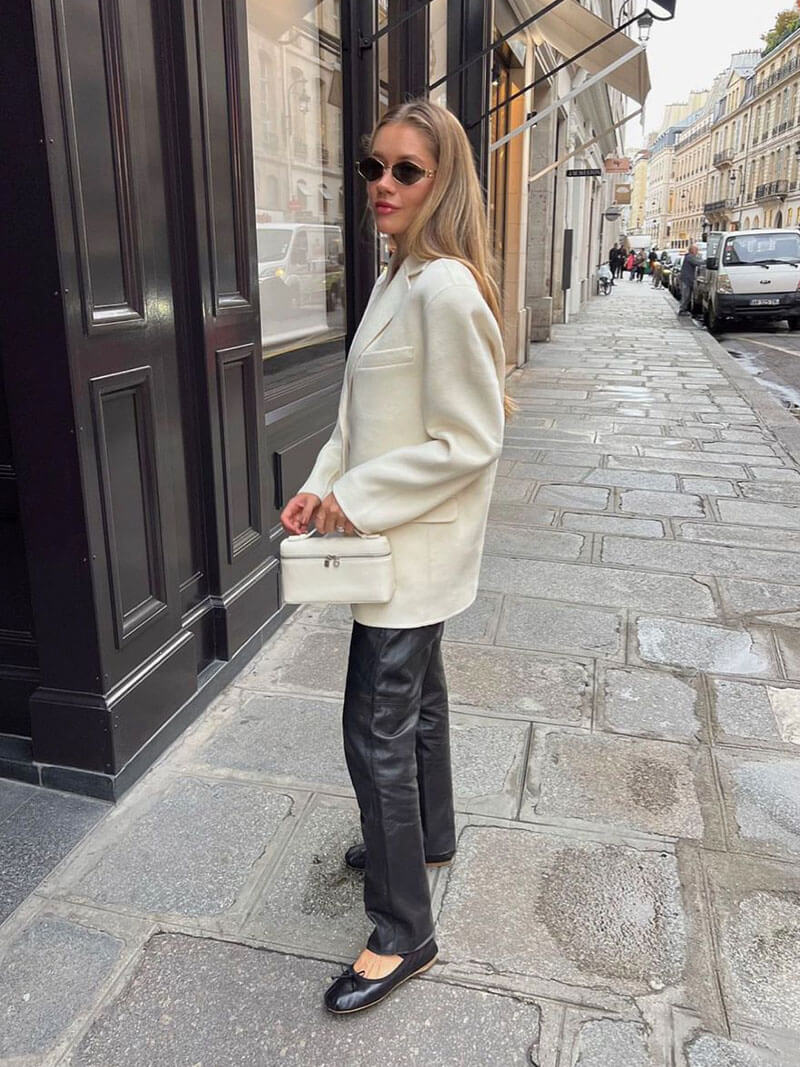 Struktureret Håndtaske med Lynlås og Håndtag