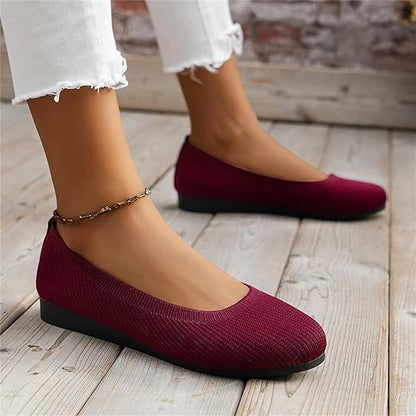 Slip-On Ballerinaer med Strik og Komfort