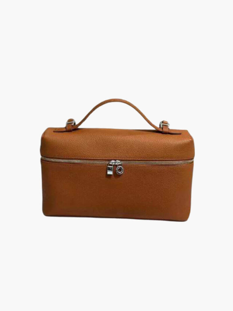 Struktureret Håndtaske med Lynlås og Håndtag