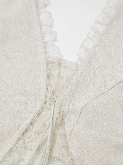 Sommer Top med Blonde V-Hals