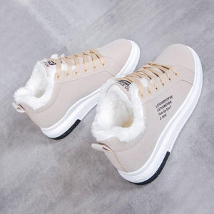 Sneakers med Faux Fur og Tyk Sål