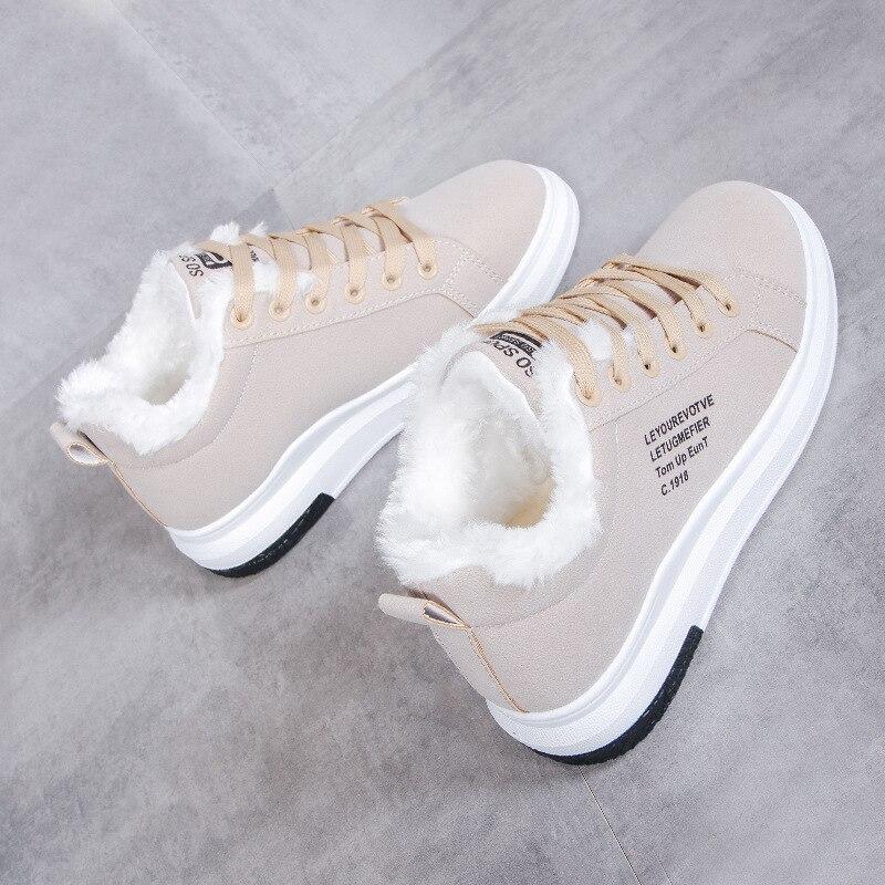 Sneakers med Faux Fur og Tyk Sål