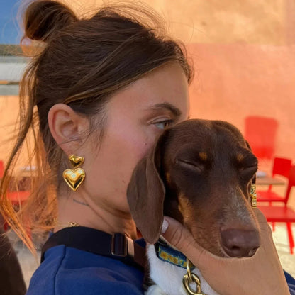 Lagdelte Hjerteformede Øreringe - Elegant Design