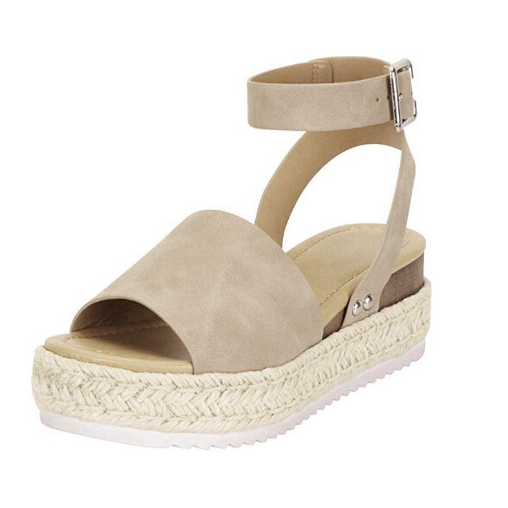 Platform Sandaler med Vævet Jute Detalje