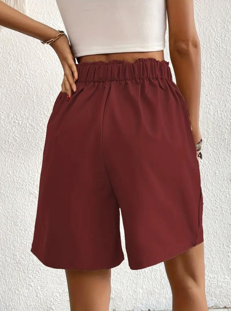 Kvinders Shorts – Højtaljede Plisserede med Funktionelle Lommer, Elegant Stil-82558-f3208b69-f2e8-4656-a01b-409a577b9575