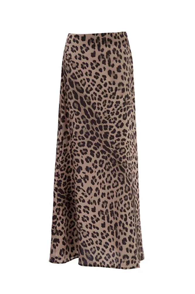 Leopard Maxi Nederdel - Flydende Pasform