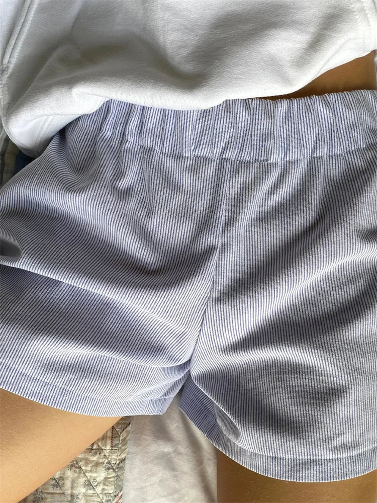Herre Shorts – Stribet Bomuld, Elastiklinning, Afslappet Stil-81738-f9ffa6b3-171b-4bcc-8f99-c997b6f1cff3