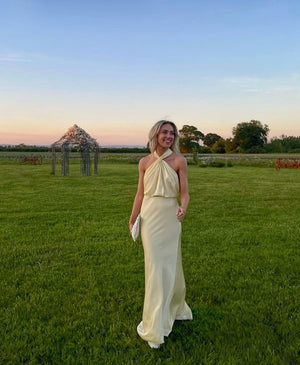 Norideen Dame Maxi Kjole – Elegant Halterudskæring, Satin-Look, Flydende Silhuet, S-XL-83281-fb596e80-5831-4a12-b40e-165a968c6c73
