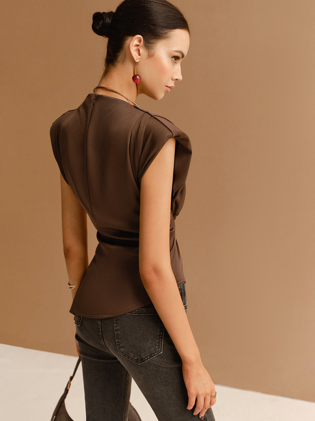 Sage | Elegant & Asymmetrical Top with Sculptural Details - Image 7