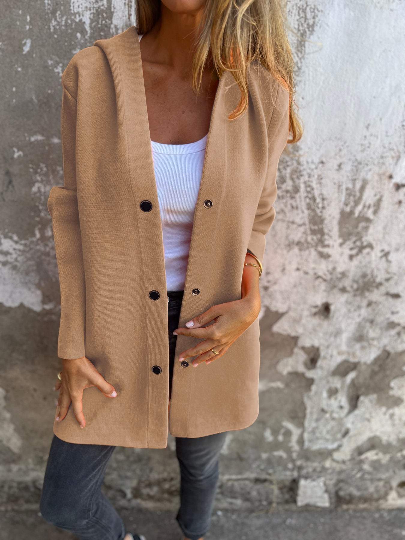 Monika | Langer Freizeitmantel mit Kapuze - Elle Zürich